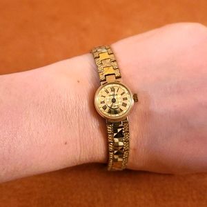 Vintage gold plated Russian wrist watch